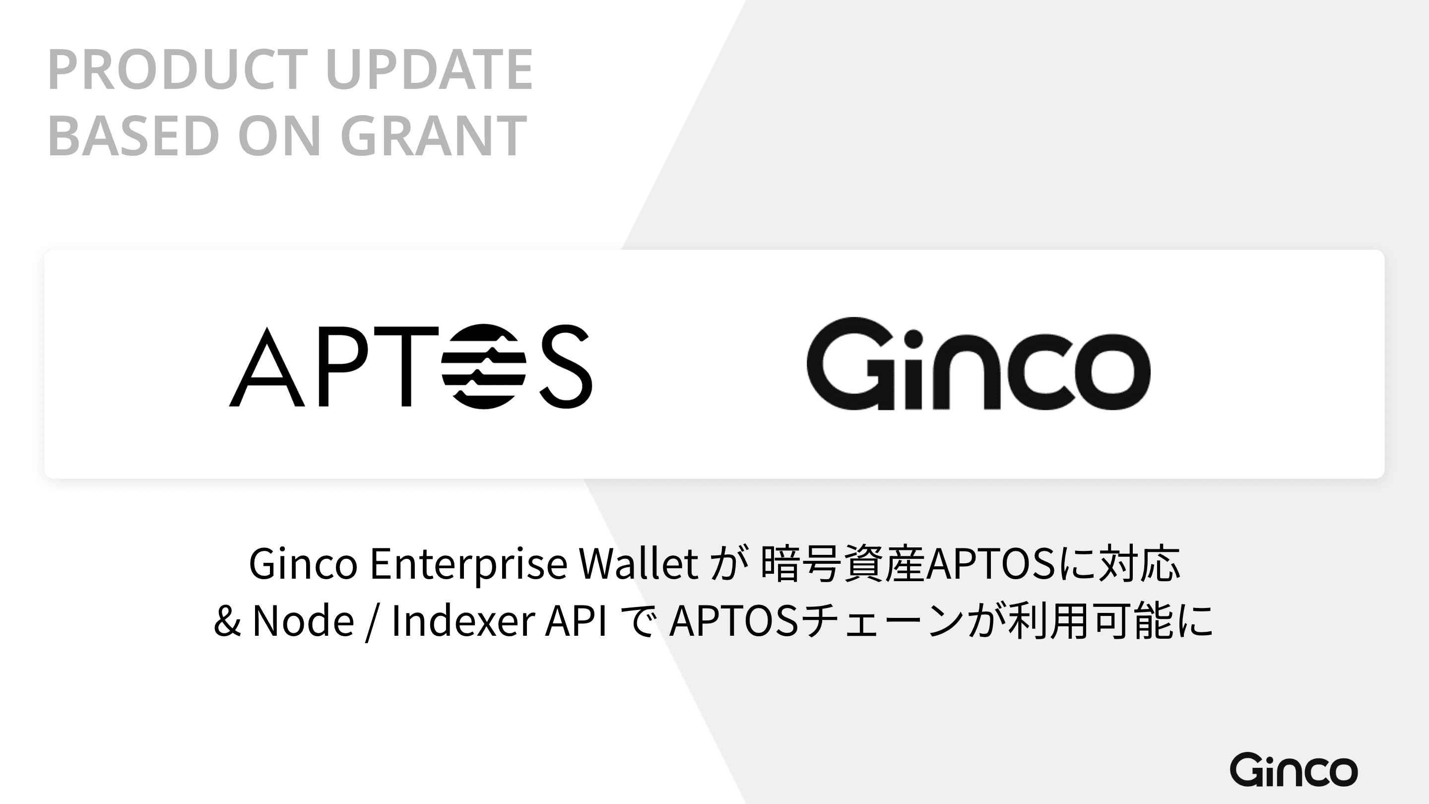Web3インフラのGinco、業務用暗号資産ウォレットと開発プラットフォームでAptosに対応